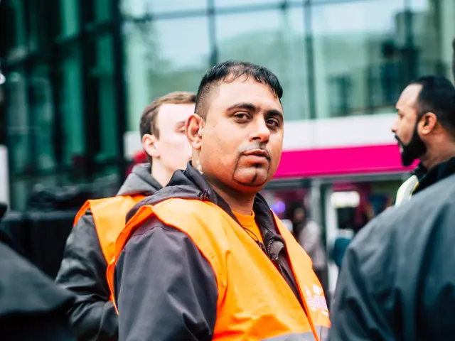 Event safety staff in high-visibility vests on site